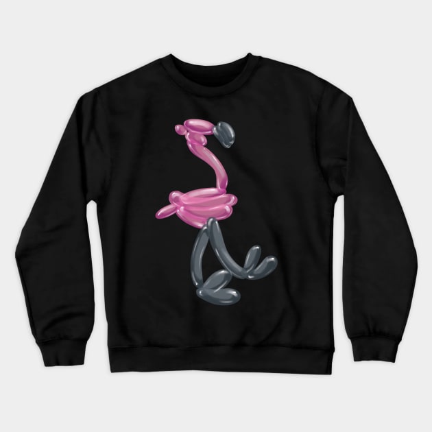 Balloon Animal - Flamingo Crewneck Sweatshirt by Rowena Aitken